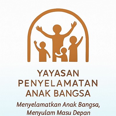 Gambar ini menampilkan anak-anak dalam pelukan komunitas yang hangat, dengan nuansa harapan dan masa depan yang cerah.