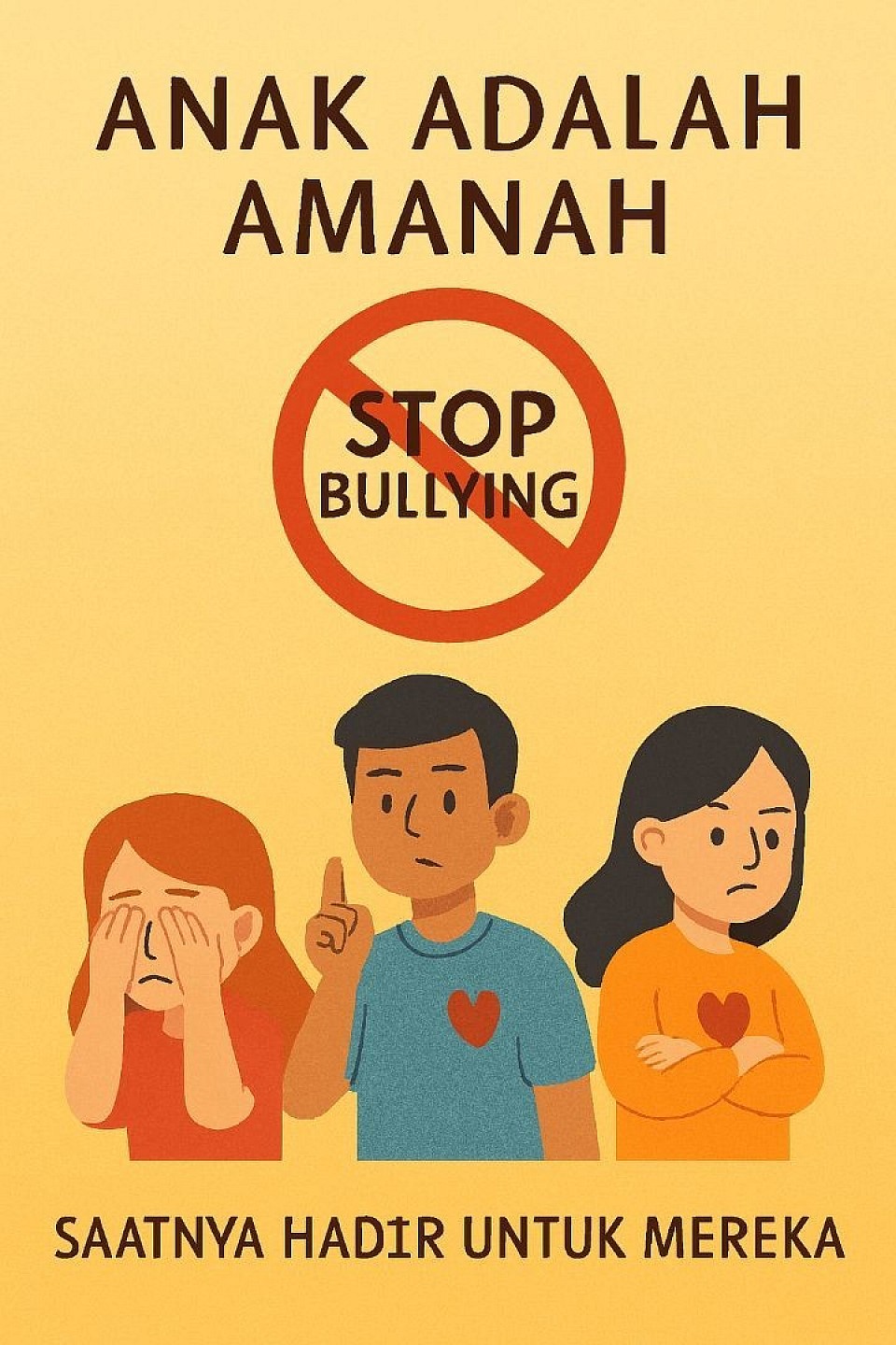 🖼️ Deskripsi Gambar Simbolik “Kontak & Dukungan”  - Visual utama:     - Tangan mengetuk pintu dengan cahaya hangat memancar dari dalam—simbol bahwa YPAB siap membuka ruang bagi siapa pun yang ingin terhubung.   - Anak-anak tersenyum sambil memegang papan bertuliskan “Terima Kasih”—simbol penghargaan dan kehangatan.   - Relawan di latar belakang memegang ponsel dengan ekspresi ramah—simbol kesiapan untuk mendengar dan merespons.  - Nuansa warna:     - Latar hangat dengan gradasi oranye dan kuning, memberi kesan ramah dan penuh harapan.   - Warna pakaian anak dan relawan bervariasi, mencerminkan keberagaman dan keterbukaan.  - Gaya ilustrasi:     - Flat design, ekspresif, dan bersih.     - Komposisi seimbang antara simbol gerakan dan emosi.